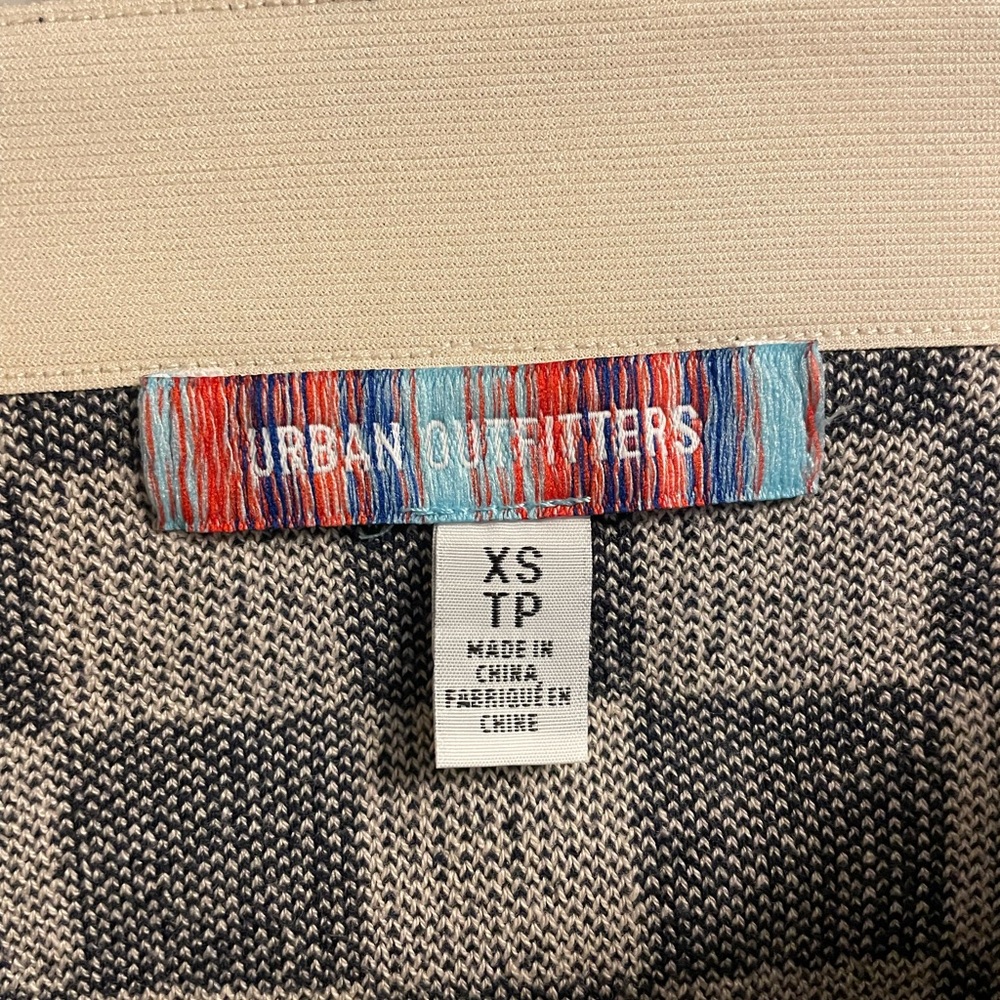 Checkered Mini Skirt in Navy and Cream - Picture 5 of 5